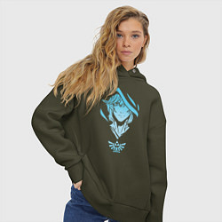 Толстовка оверсайз женская Link - The Legend of Zelda, цвет: хаки — фото 2