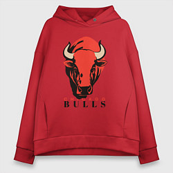 Толстовка оверсайз женская Chicago bull, цвет: красный