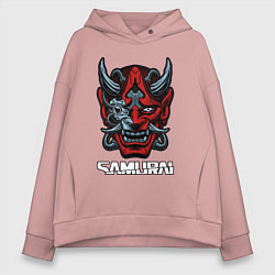 Толстовка оверсайз женская Samurai mask, цвет: пыльно-розовый