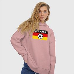 Толстовка оверсайз женская Football Germany, цвет: пыльно-розовый — фото 2