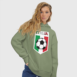 Толстовка оверсайз женская Футбол Италии, цвет: авокадо — фото 2
