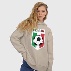 Толстовка оверсайз женская Футбол Италии, цвет: миндальный — фото 2