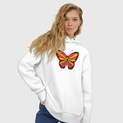 Толстовка оверсайз женская Бабочка Северная Македония, цвет: белый — фото 2