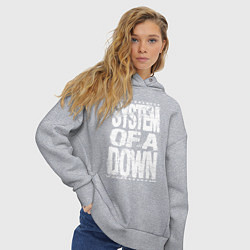 Толстовка оверсайз женская System of a down - stencil, цвет: меланж — фото 2