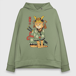 Женское худи оверсайз Samurai battle cat
