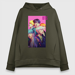 Женское худи оверсайз Bts anime art style