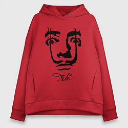 Толстовка оверсайз женская Dali face, цвет: красный