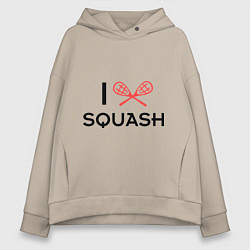 Толстовка оверсайз женская I Love Squash, цвет: миндальный