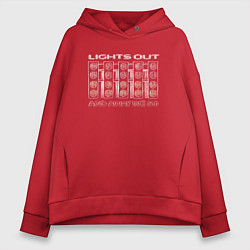 Толстовка оверсайз женская Lights out white, цвет: красный