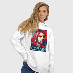 Толстовка оверсайз женская Nirvana - Kurt Cobain, цвет: белый — фото 2