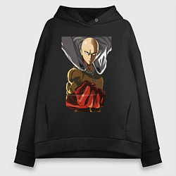 Толстовка оверсайз женская Saitama fist, цвет: черный