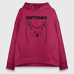 Женское худи оверсайз Deftones - rock cat