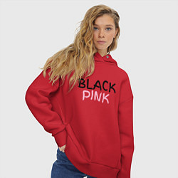 Толстовка оверсайз женская Граффити BlackPink, цвет: красный — фото 2