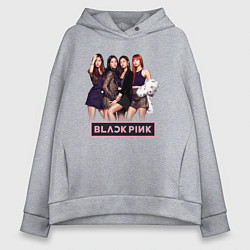 Толстовка оверсайз женская Rose Blackpink kpop, цвет: меланж