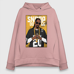 Толстовка оверсайз женская Snoop dogg с цепями, цвет: пыльно-розовый