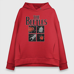 Толстовка оверсайз женская Beetles, цвет: красный
