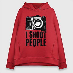 Толстовка оверсайз женская Shoot photographer, цвет: красный