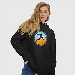 Толстовка оверсайз женская Пляжный футбольный клуб, цвет: черный — фото 2