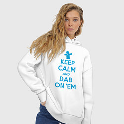Толстовка оверсайз женская Keep calm and dab, цвет: белый — фото 2