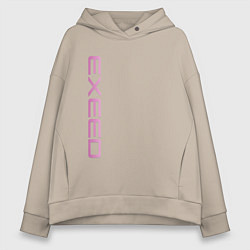 Толстовка оверсайз женская Exeed pink logo, цвет: миндальный