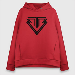 Толстовка оверсайз женская Big bang black emblem, цвет: красный