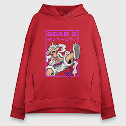 Женское худи оверсайз One piece - gear 5 белый