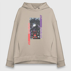 Толстовка оверсайз женская Skibidi Toilet Camera Speaker Tv Titans, цвет: миндальный