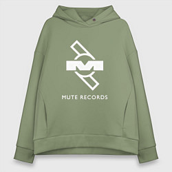 Толстовка оверсайз женская Depeche Mode Mute Records Logo, цвет: авокадо