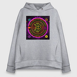 Толстовка оверсайз женская Биткоин это будущее, цвет: меланж