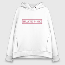 Женское худи оверсайз Black pink - logotype - South Korea