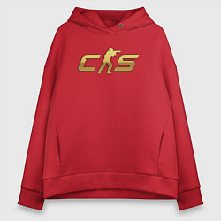 Толстовка оверсайз женская CS 2 gold logo, цвет: красный