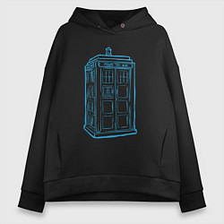Женское худи оверсайз Black tardis