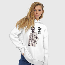 Толстовка оверсайз женская Depeche Mode - Dave Gahan Pistols, цвет: белый — фото 2
