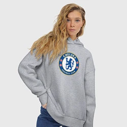 Толстовка оверсайз женская Chelsea fc sport, цвет: меланж — фото 2