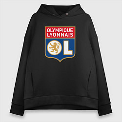 Толстовка оверсайз женская Olympique lyonnais fc, цвет: черный