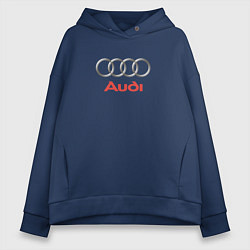 Толстовка оверсайз женская Audi brend, цвет: тёмно-синий