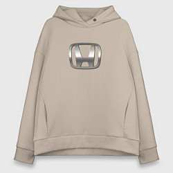 Толстовка оверсайз женская Honda sport auto silver, цвет: миндальный