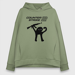 Женское худи оверсайз Counter strike 2 мем