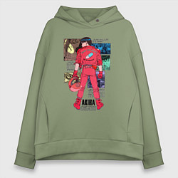 Толстовка оверсайз женская Канеда из аниме акира, цвет: авокадо