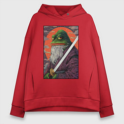 Толстовка оверсайз женская Pepe samurai, цвет: красный