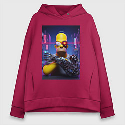 Женское худи оверсайз Cyber Homer Simpson - ai art