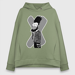 Толстовка оверсайз женская Static x - Homer Simpson, цвет: авокадо