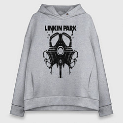 Толстовка оверсайз женская Linkin Park - gas mask, цвет: меланж