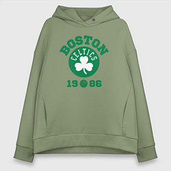 Толстовка оверсайз женская Boston Celtics 1986, цвет: авокадо