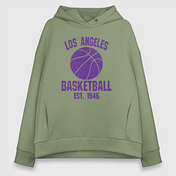Толстовка оверсайз женская Basketball Los Angeles, цвет: авокадо