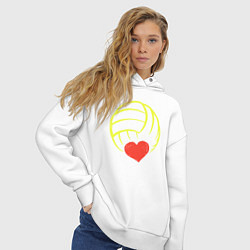 Толстовка оверсайз женская Volley love, цвет: белый — фото 2
