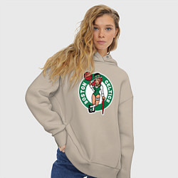Толстовка оверсайз женская Boston Celtics girl, цвет: миндальный — фото 2