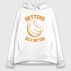 Толстовка оверсайз женская Setters do it better, цвет: белый