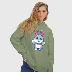 Толстовка оверсайз женская Hello bunny, цвет: авокадо — фото 2
