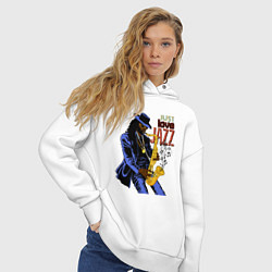 Толстовка оверсайз женская Just love jazz, цвет: белый — фото 2